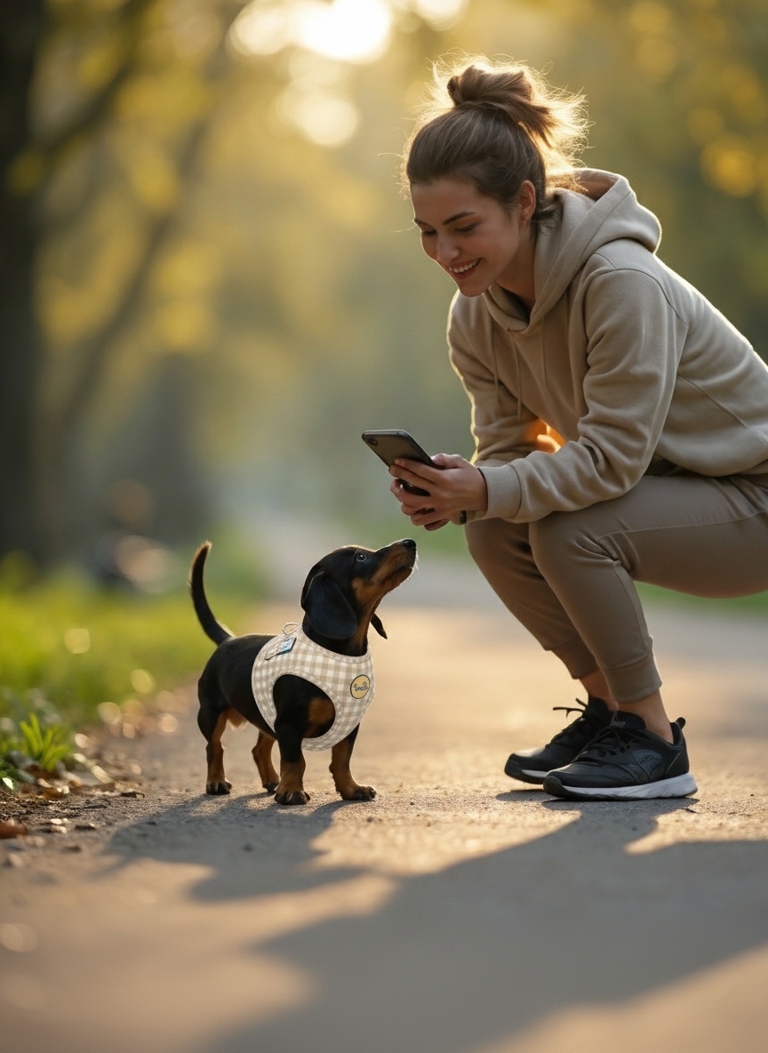 Elle scanne sa médaille Padoo avec un smartphone (NFC ou QR code).
